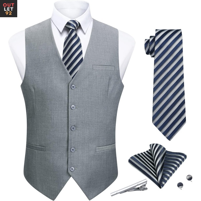 Vestikomplekt, V-kaelusega, Komplektis kikilips, 4XL