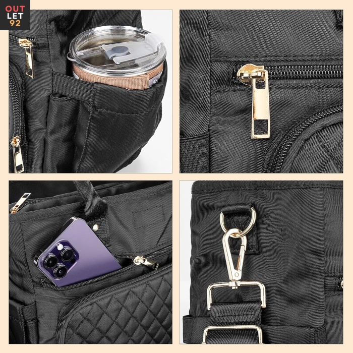 Isolatsiooniga lõunakott, lekkekindel, Oxfordi riie, must