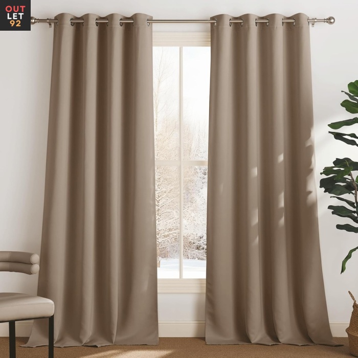 Pimendavad kardinad, termoisoleerivad, 2 tk, 140x245cm, cappuccino