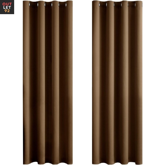 Pimendavad kardinad, soojapidavad, 140x245cm, pruun, 2tk
