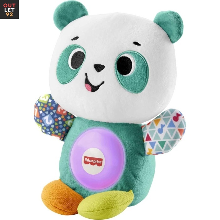 Fisher-Price Linkimals interaktiivne panda, muusikaline pehme mänguasi, LED-valgustusega