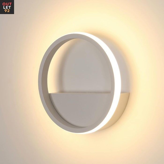 LED seinavalgusti, ümmargune, 12W, soe valgus 3000K, valge