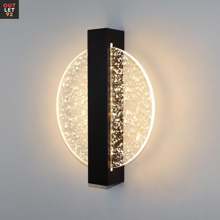 LED Seinalamp Reguleeritav, Ümmargune Akrüül, 12W, Must