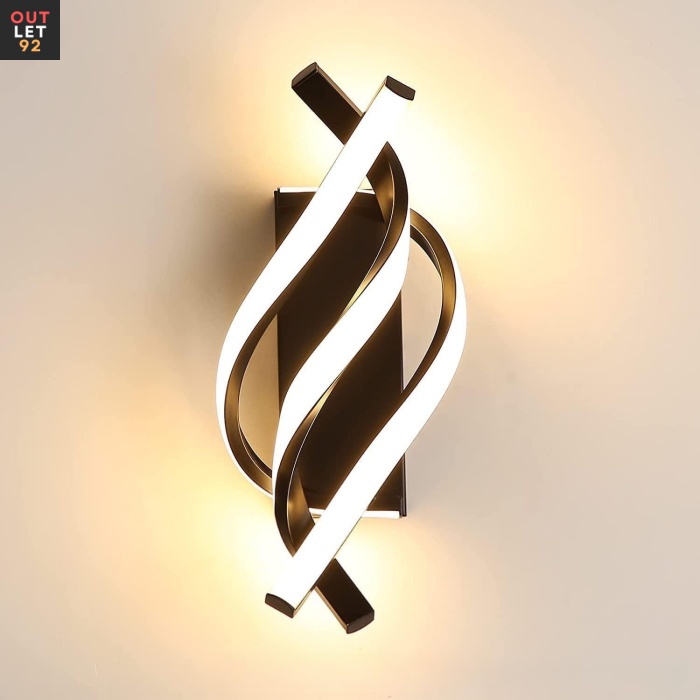 LED-seinavalgusti, spiraaldesign, 22W, must