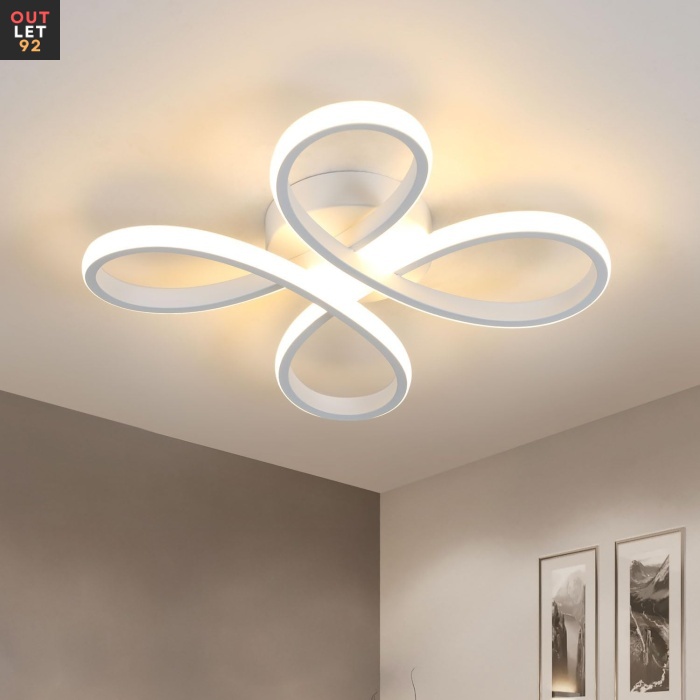 LED-laelamp, 30W, 3500lm, Valge, L30xW30xH7 cm