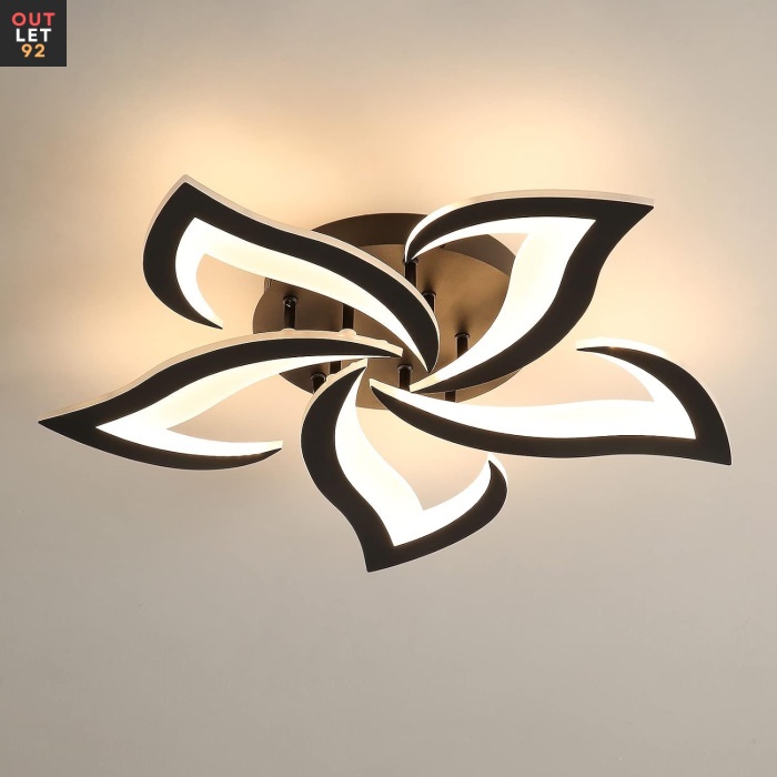 LED-lavalgusti, lillekroonlehe disain, 60w, must