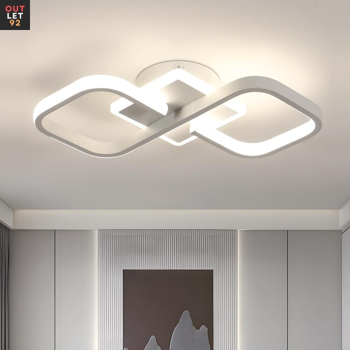 LED Laelamp, 30W 4000LM, Ruut, Akrüül, Valge