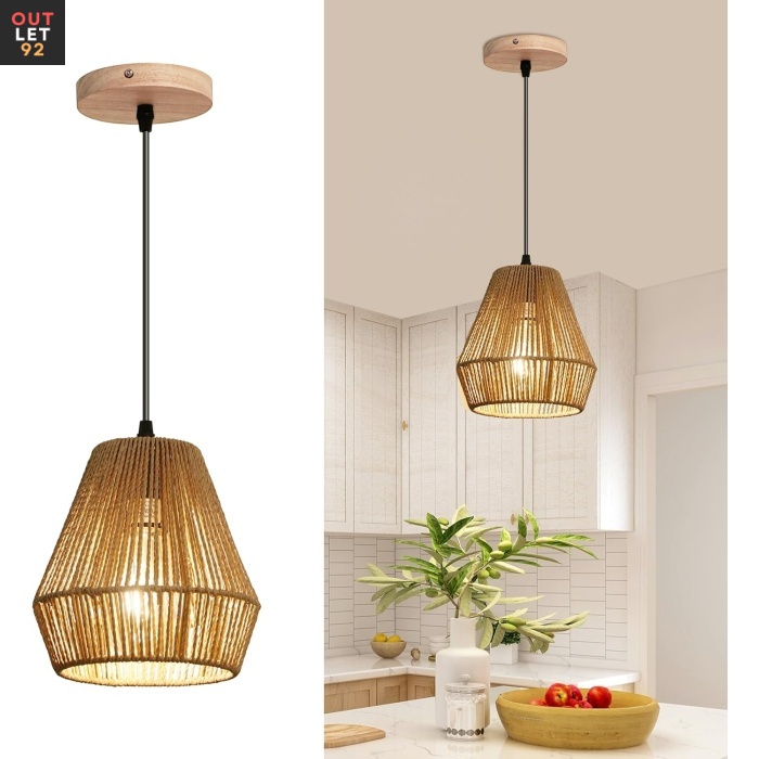 Ripplae lamp, käsitööna punutud, E27 pirn, must kuni 150 cm reguleeritav