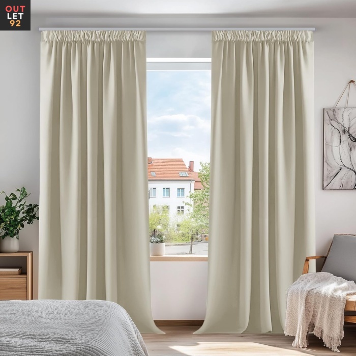 Pimendavad termokardinad 260x140cm, krookepaelaga, beeš, 1tk