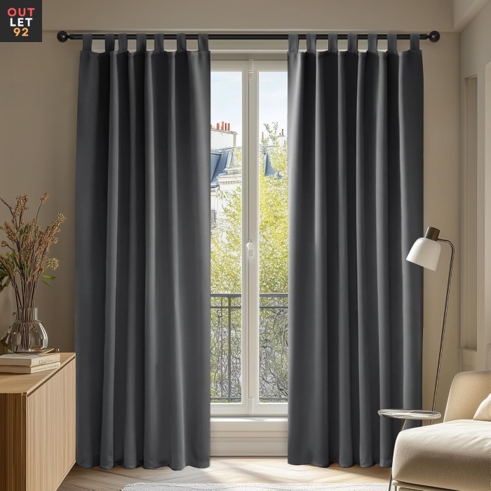 Pimendavad termokardinad 220x140cm, aasadega, tumehall, 2tk