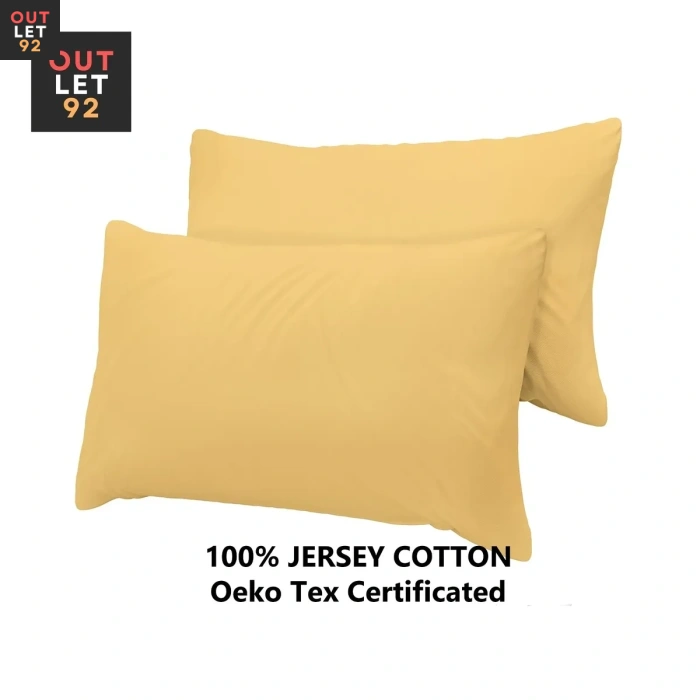 Padjapüürid 30x50cm, 100% Jersey cotton, kollane, 2tk/pk
