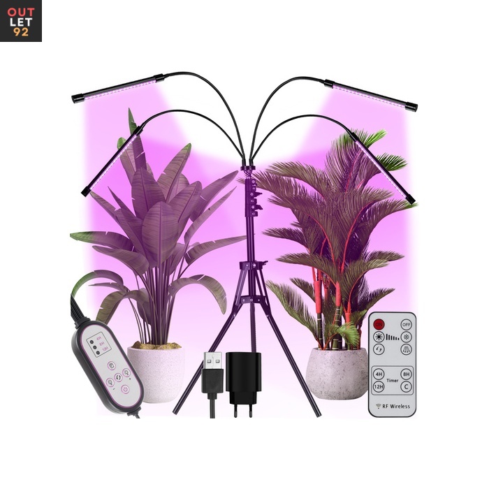 Taimelamp 4-haruga LED kasvulamp statiiviga 14 W reguleeritav