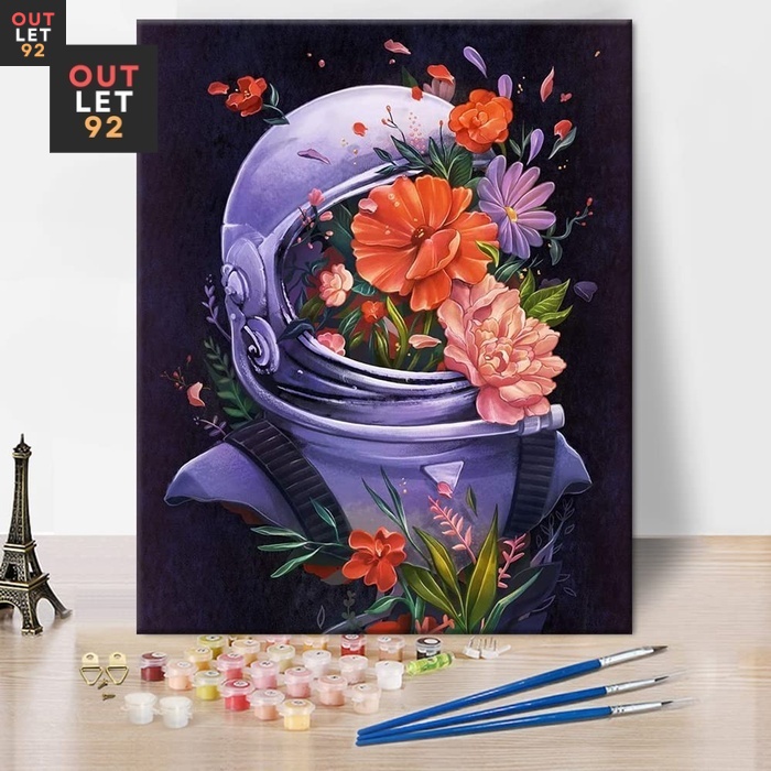 DIY Numbrimaal 49x39+ valge äär 3cm, astronaut