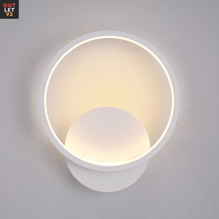 LED seinavalgusti, ümar, 12W, soe valgus 3000K, 195 mm, valge