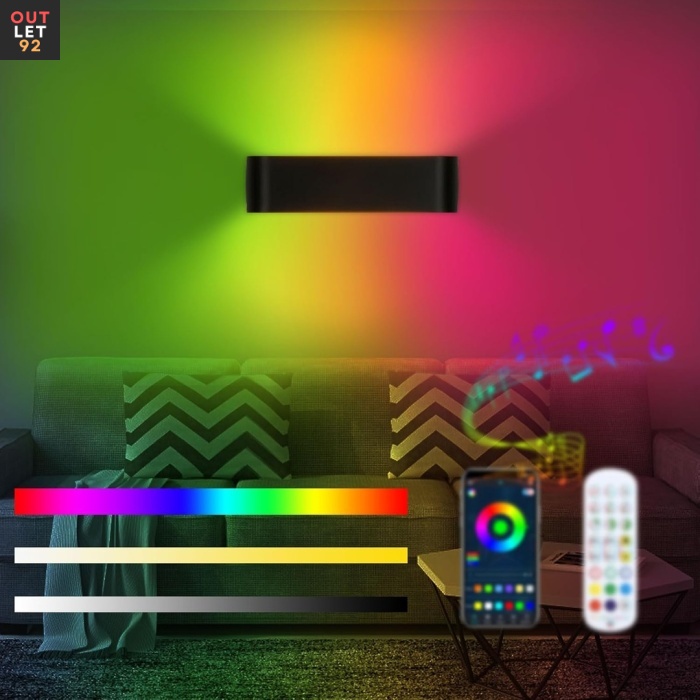 Nutikas RGB LED seinavalgusti, dimmerdatav, 16M värvi, puldi ja äpiga