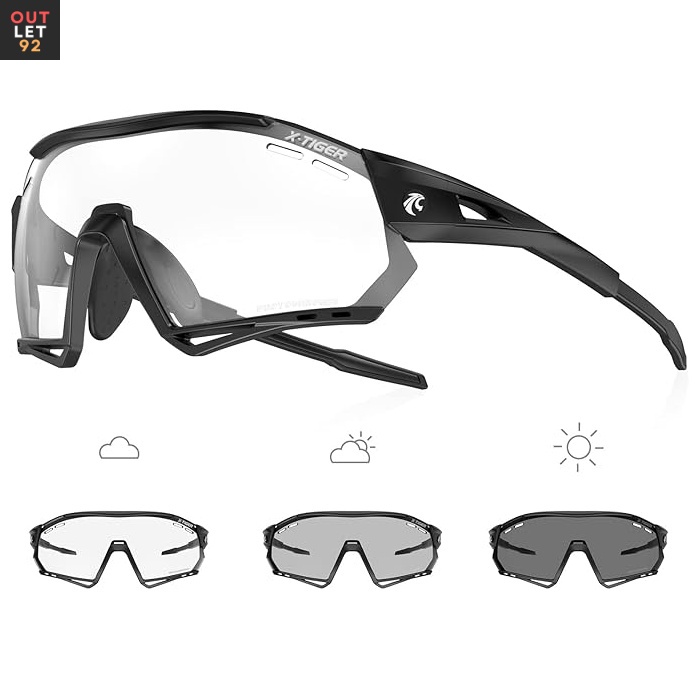 Fotokroomsed rattaprillid TR90 UV400 kaitse must