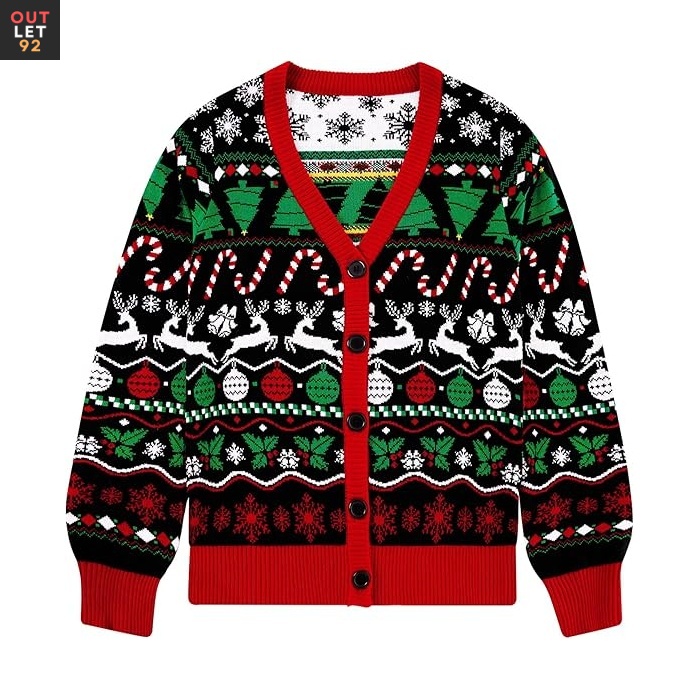 Jõulukardigan naistele, naljakas V-kaelusega