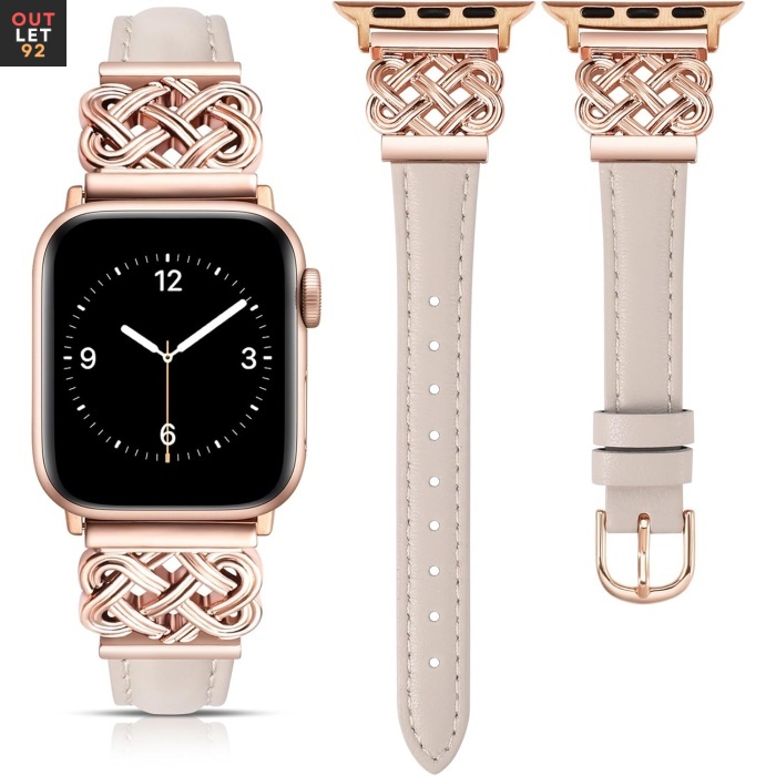 Elegantne nahast Apple Watch kellarihm, keldi sõlm, roosa