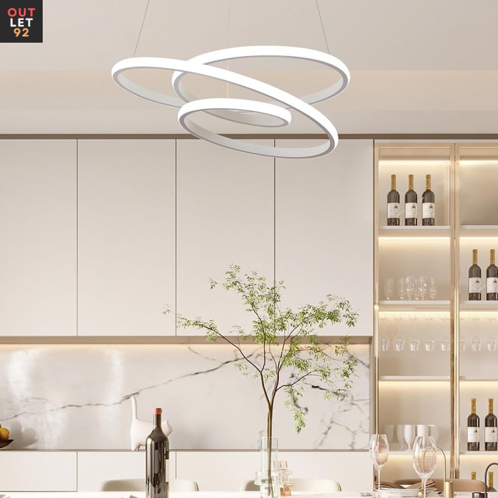 LED rippvalgusti, 68 W, valge valgus, ümmargune, reguleeritava pikkusega, kaasaegne disain