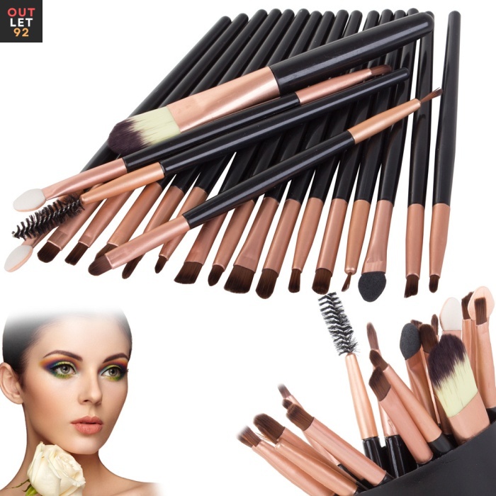 Meigipintslite komplekt 10 tk, sünteetilised harjased, must