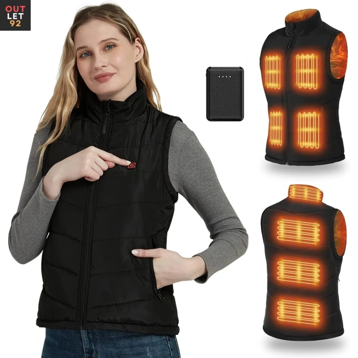 Naiste soojendusvest, slim-fit, akuga, 8 kütteala, USB-laetav