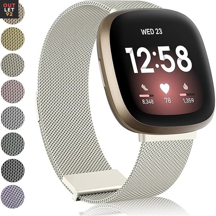 Roostevabast Terasest Asendusrihm Fitbit Versa 2/3/4 ja Fitbit Sense/Sense 2 jaoks - Magnetkinnitusega