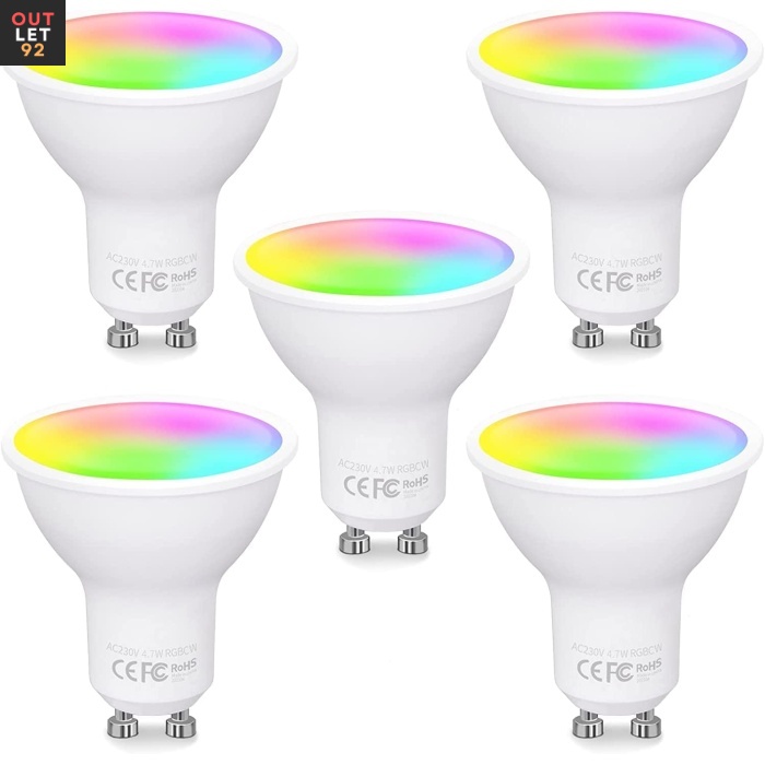 GU10 nutipirn, RGB+W+C, 4.7W, 2700–6500K