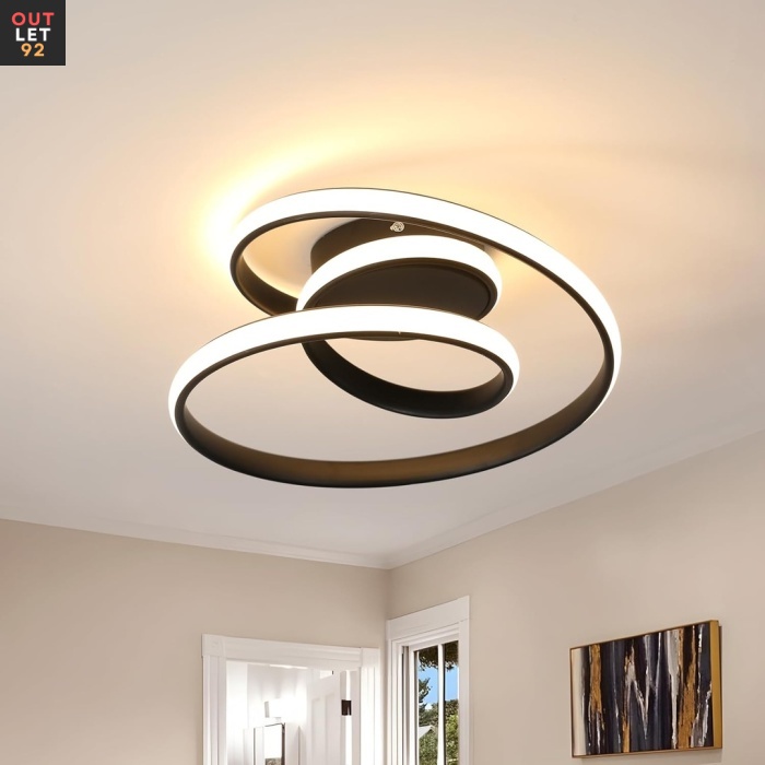 LED laelamp, 36 W, loominguline spiraalkujundus, must