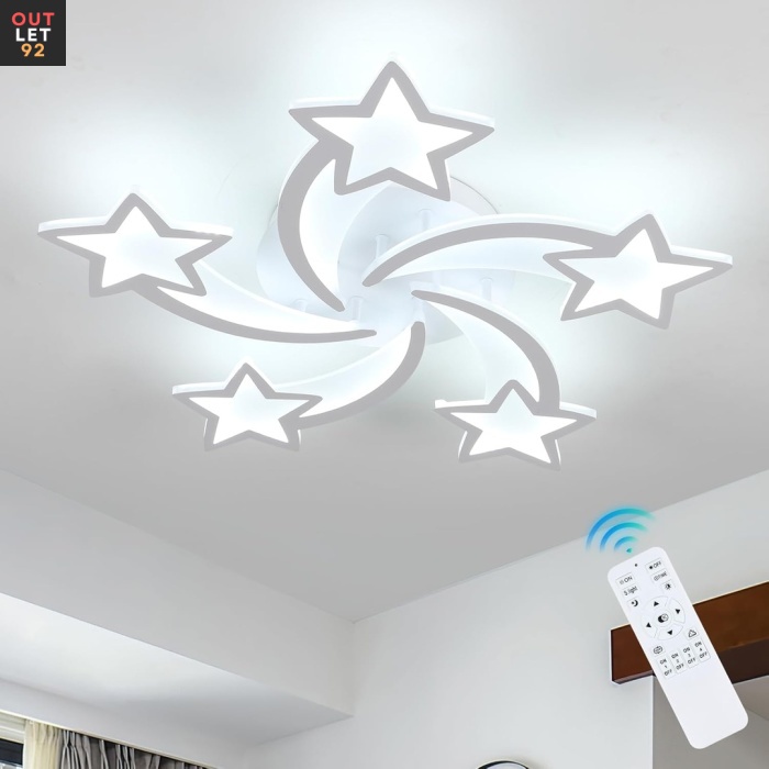 LED Laevalgusti, 50W, 6200LM, Tähekujuline, Kaugjuhtimispuldiga, Ø 70 cm