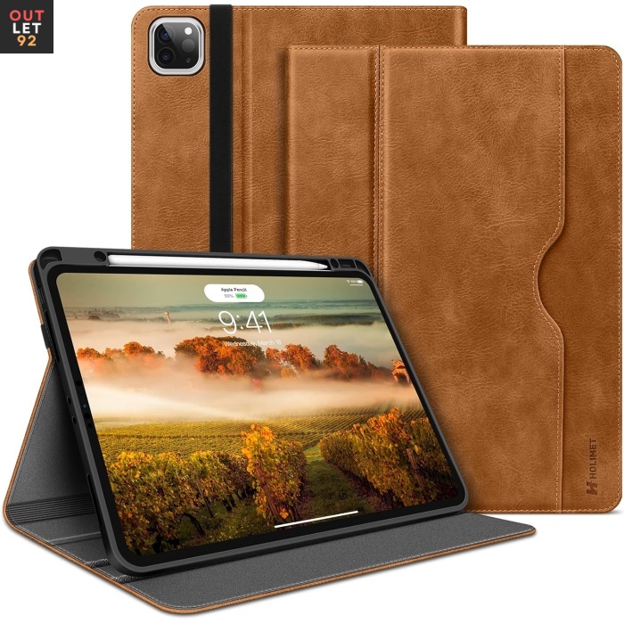 HOLIMET ümbris iPad Pro 12.9 tolli, pliiatsihoidjaga, pruun