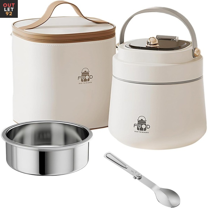 Termokonteiner toidule, 1200 ml, roostevaba teras, lekkekindel, valge
