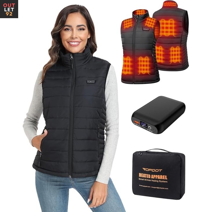 Soojendusega vest naistele, 8 küttealaga, 16000 mAh akuga, 3 soojusrežiimi, veekindel