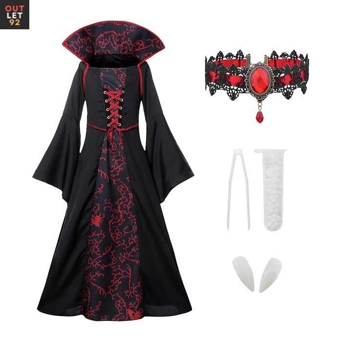 Halloweeni vampiiri kostüüm tüdrukutele