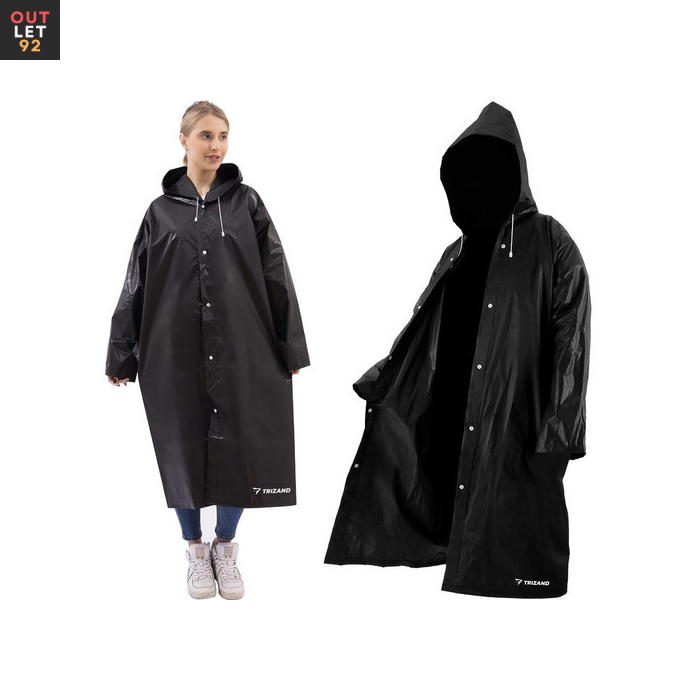 Vihmakeep kapuutsiga, universaalne, veekindel, 145x70 cm, must