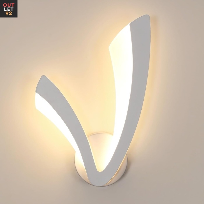 LED seinavalgusti, 12W, V-kujuline, 3000K soe valgus, 1200 lm, valge, 35x25cm
