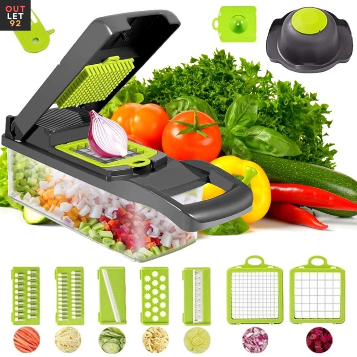 Mitmefunktsiooniline köögivilja- ja puuviljalõikur, roostevaba teras