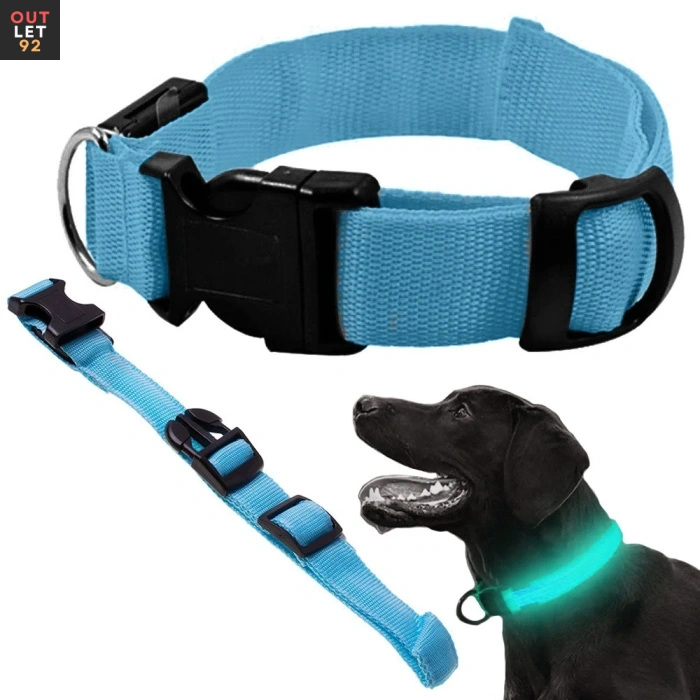 LED helendav kaelarihm koerale ja kassile, reguleeritav, 59 cm