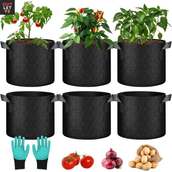 Kasvukotid, 6 tk komplekt, 26 L, hingav istutuskott kartulite ja tomatite kasvatamiseks