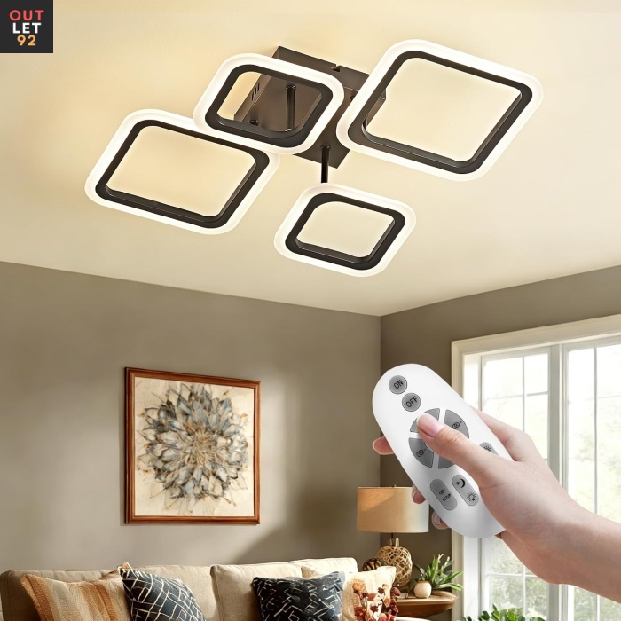 LED laevalgusti puldiga, dimmerdatav, 62cm 24W, must