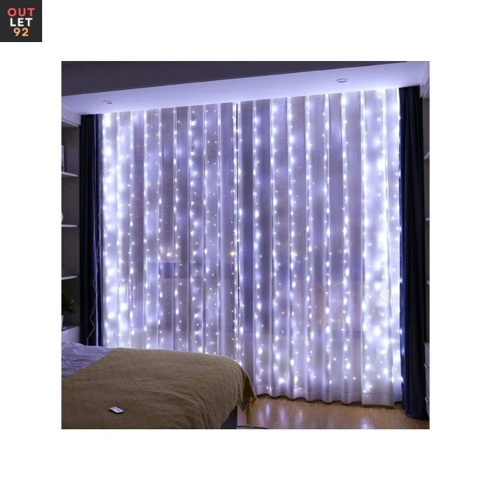 LED valguskardin 3x3m, puldiga, külm valgus