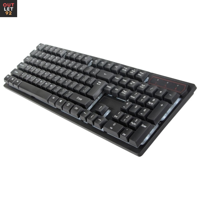 Gaming klaviatuur, LED-taustvalgustusega, täissuuruses, must