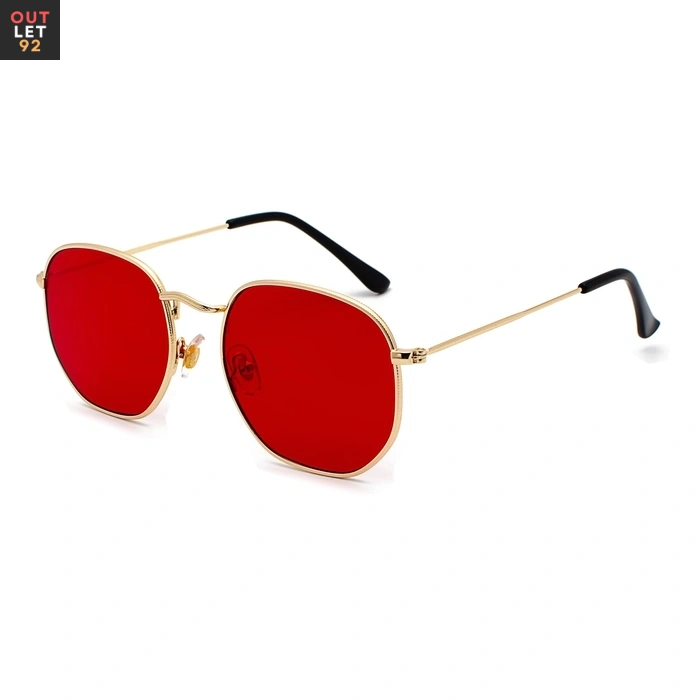 Retro kuusnurkse raamiga päikeseprillid