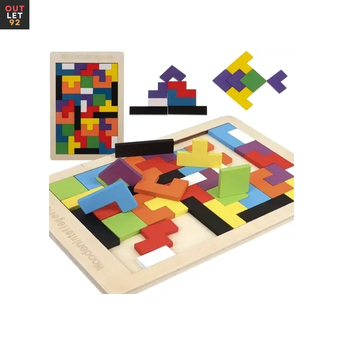 Puidust arendav pusle 40 klotsi, 27×18cm