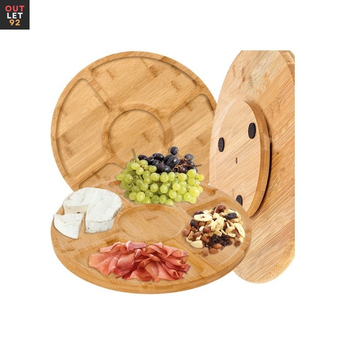 Pöörlev bambusest serveerimisalus 33cm