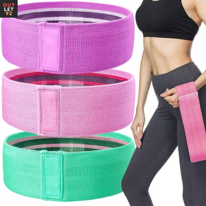 Tekstiilist treeningkummide komplekt, 3 tugevust