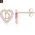 Südamekujulised kõrvarõngad D-täht, 14k kullatud, roosa